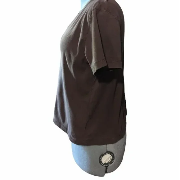 Liz Claiborne Pink & Brown V-Neck Pima Cotton T-shirt Set, Large - Picture 10 of 12